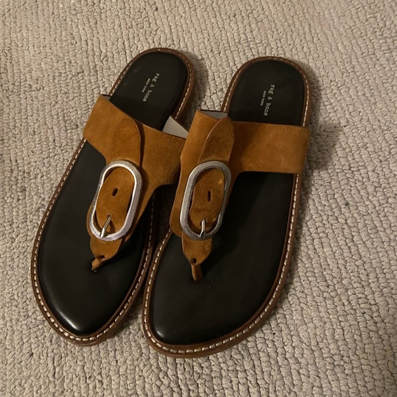 RAG & BONE Ansley Suede Thong Sandals - Picture 1 of 5